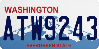 WA license plate ATW9243