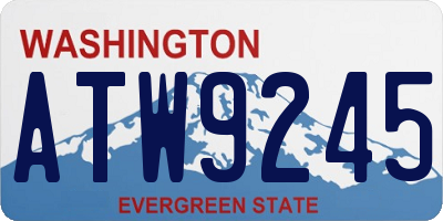 WA license plate ATW9245