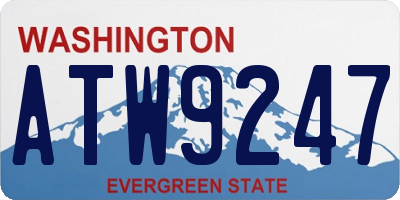 WA license plate ATW9247