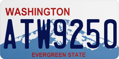 WA license plate ATW9250