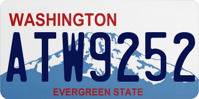 WA license plate ATW9252