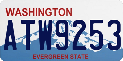 WA license plate ATW9253