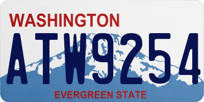 WA license plate ATW9254