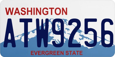 WA license plate ATW9256