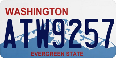 WA license plate ATW9257