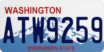 WA license plate ATW9259
