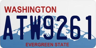 WA license plate ATW9261
