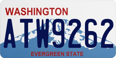 WA license plate ATW9262