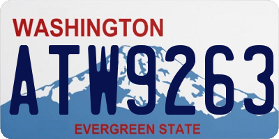 WA license plate ATW9263