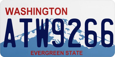WA license plate ATW9266