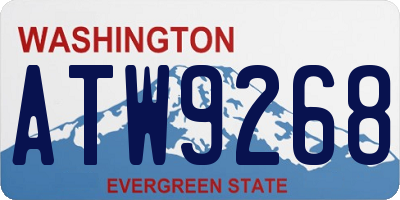 WA license plate ATW9268