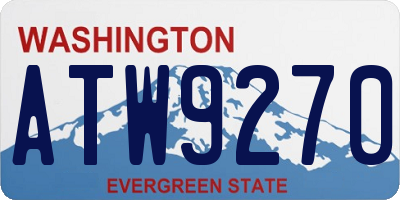 WA license plate ATW9270