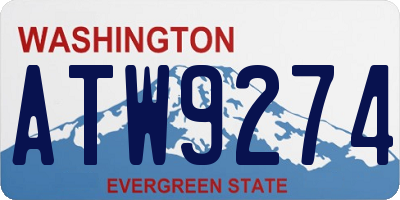 WA license plate ATW9274