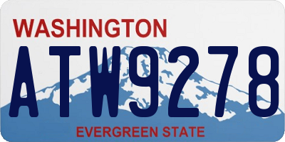 WA license plate ATW9278
