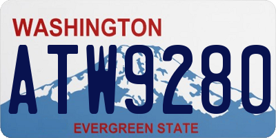 WA license plate ATW9280