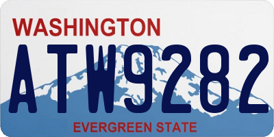 WA license plate ATW9282