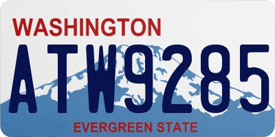 WA license plate ATW9285