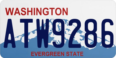 WA license plate ATW9286