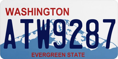 WA license plate ATW9287