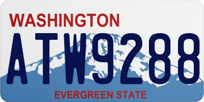 WA license plate ATW9288