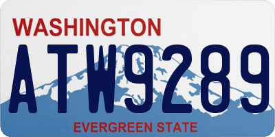 WA license plate ATW9289