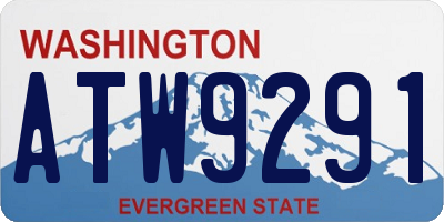 WA license plate ATW9291
