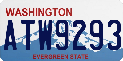 WA license plate ATW9293