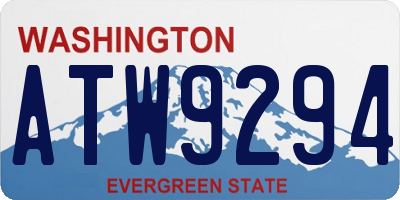 WA license plate ATW9294