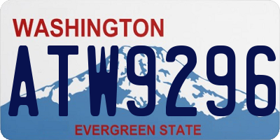 WA license plate ATW9296