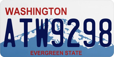 WA license plate ATW9298