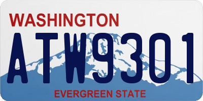 WA license plate ATW9301