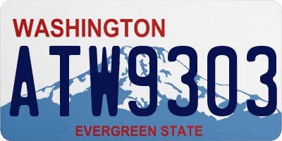 WA license plate ATW9303