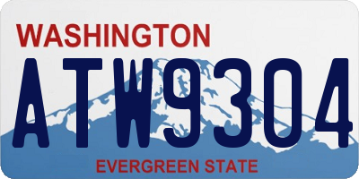 WA license plate ATW9304