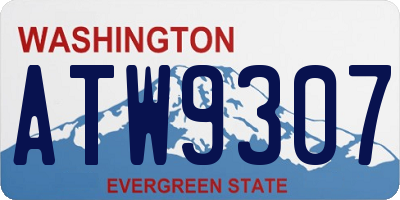 WA license plate ATW9307