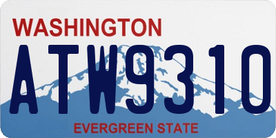 WA license plate ATW9310