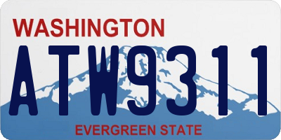 WA license plate ATW9311