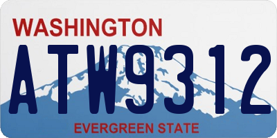 WA license plate ATW9312