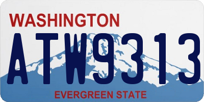 WA license plate ATW9313