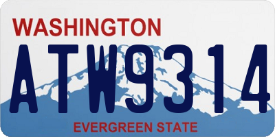 WA license plate ATW9314