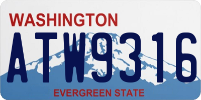 WA license plate ATW9316