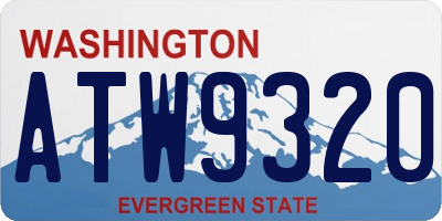 WA license plate ATW9320
