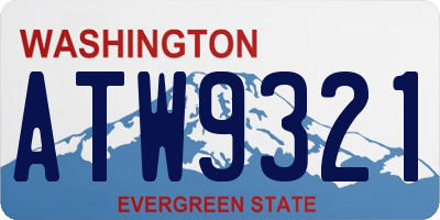 WA license plate ATW9321