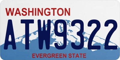 WA license plate ATW9322