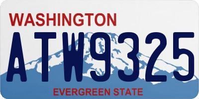 WA license plate ATW9325