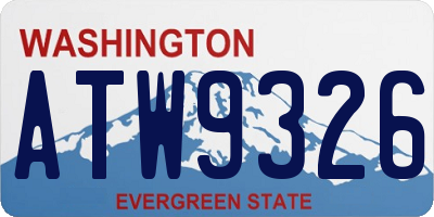 WA license plate ATW9326