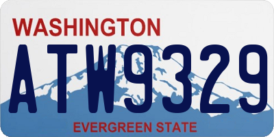 WA license plate ATW9329