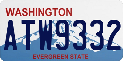WA license plate ATW9332