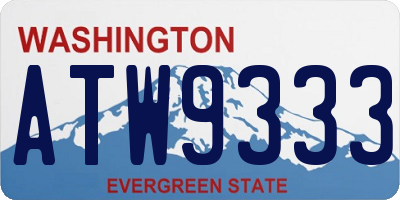 WA license plate ATW9333