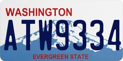 WA license plate ATW9334