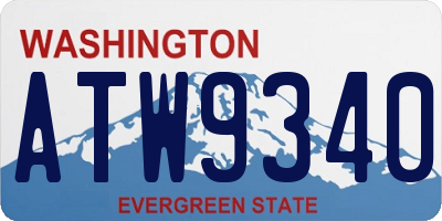 WA license plate ATW9340